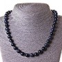 Aventurine Beads (synthetic) Cairo Night Blue Sand, smooth 10mm beads, length approx. 45 cm