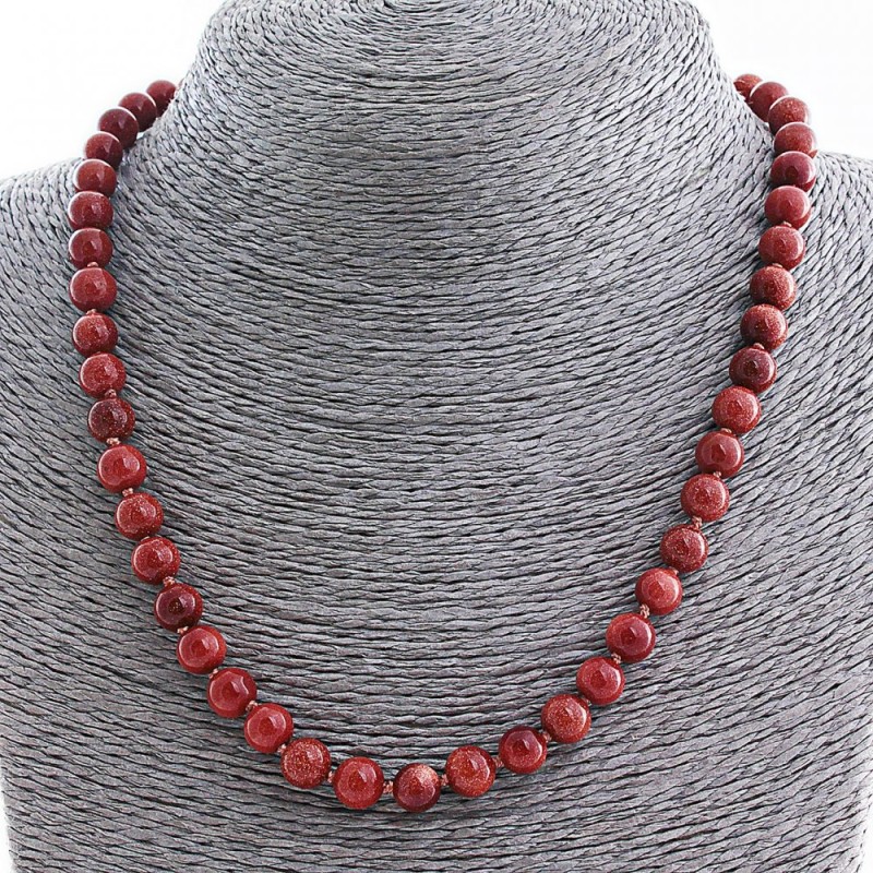 Aventurine Beads (Synthetic) 'Golden Sand', 8 mm beads, length 50 cm+