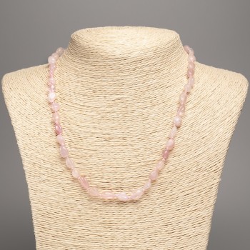 Necklace of Rose Quartz natural stone, faceted beads, diameter 8×6 mm, length 48 cm
