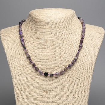 Charoite Necklace with natural stone, faceted beads, diameter 8×7 mm, length 50 cm