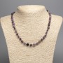 Charoite Necklace with natural stone, faceted beads, diameter 8×7 mm, length 50 cm