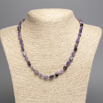 Charoite Bead Necklace, Natural Stone, Faceted Beads, Diameter 8×6 mm, Length 50 cm