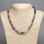 Charoite Necklace with natural stone, faceted beads, diameter 12×8 mm, length 50 cm