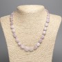 Kunzite Necklace, natural stone, faceted beads, 10x11 mm diameter, length 51 cm ±