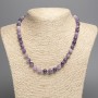Lepidolite imitation necklace, acrylic, smooth beads, 8 mm diameter, 50 cm length+