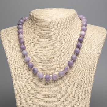 Lepidolite Necklace (imitation acrylic) Smooth bead, diameter 10.5 mm, length 50 cm+