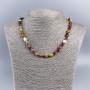 Mookaite Jasper Necklace with Faceted Beads, Natural Stone, bead diameter 7x8 mm, length 48 cm