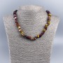Natural Stone Necklace, Mookaite Jasper, Faceted Beads, 8x5 mm diameter ±, 48 cm length ±