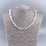Necklace of natural rock crystal - faceted cube beads, diameter 7 mm ±, length 48 cm ±