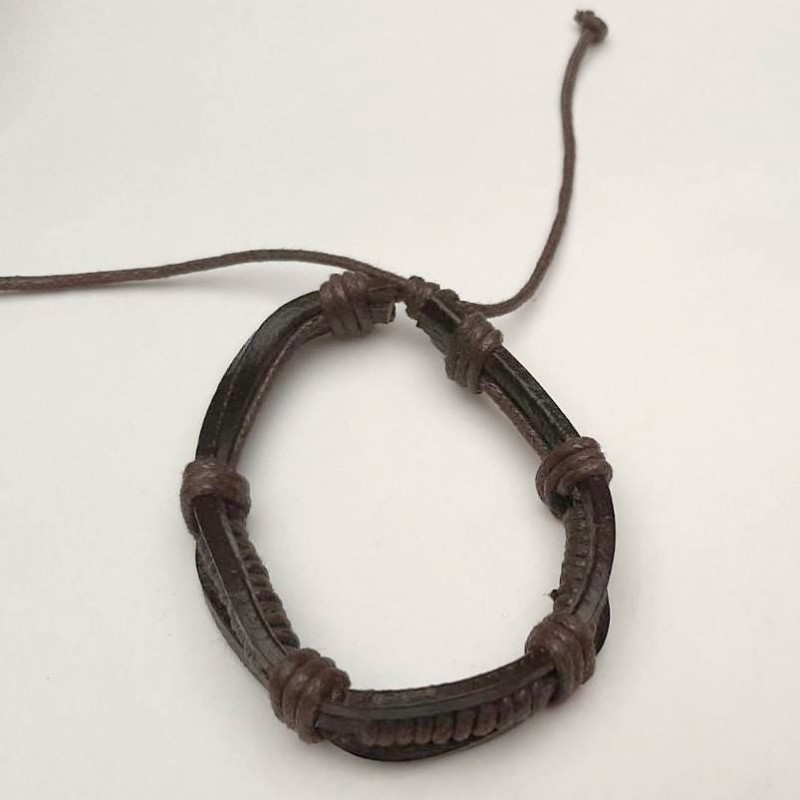 Bracelet 'Trailblazer' brown eco-leather on toggle
