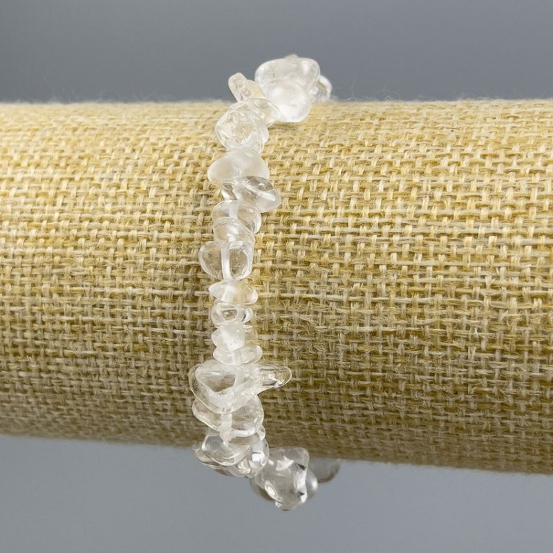 Bracelet with Rock Crystal Chips, Diameter 6-8 mm, Length 18 cm