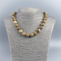 Landscape Jasper Beaded Necklace, smooth round beads, diameter 12 mm +/-, length 48 cm +/-