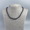 Necklace of synthetic stone: Blue Aventurine, blue sand, smooth beads, 6 mm diameter, 48 cm length