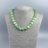 Stone bead necklace (synthetic) Green Cat's Eye smooth bead, 12 mm diameter, 48 cm length ±