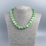 Stone bead necklace (synthetic) Green Cat's Eye smooth bead, 12 mm diameter, 48 cm length ±