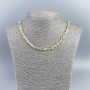 Natural Stone Necklace Hairy Quartz Rutile Faceted Bead, diameter 6x7 mm, length 50 cm