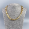 Natural Citrine Stone Necklace with a Faceted Bead, Diameter 9–10 mm, Length 48 cm +/-
