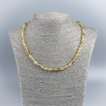 Citrine Necklace with Faceted Beads, 6mm Diameter, 48cm Length