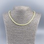 Necklace-choker made of light lemon-colored mother-of-pearl