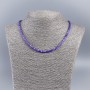Natural Mother-of-Pearl Necklace-Choker (tone) Dark Lavender Smooth Rondel, Diameter 4×2 mm ±, Length 48 cm
