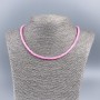 Natural Mother-of-Pearl Necklace-Choker (tone) Light Pink Smooth Rondel, Diameter 4×2 mm+-, Length 48 cm+