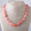 Pink Chalcedony Necklace, length 46 cm, bead size 13x18 mm