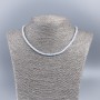 Natural Mother-of-Pearl Necklace-Choker (tone) White Cool Smooth Rondelle, Diameter 4x2 mm +/- Length 48 cm +/-