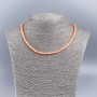 Carrot-colored natural mother-of-pearl bead choker, smooth rondelle, diameter 4x2 mm, length 48 cm