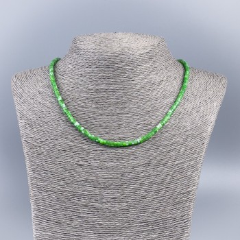 Natural Mother-of-Pearl Choker Necklace (tone) Green Smooth Rondelle, 4x2 mm Diameter, 48 cm Length