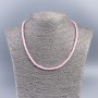 Choker necklace made from natural pink mother-of-pearl (tone ) smooth rondel beads, diameter 4x2 mm, length 48 cm