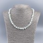 Natural Mother-of-Pearl Necklace (tone) white chips, 8-10 mm diameter, length 50 cm