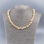 Natural mother-of-pearl necklace (carrot tone) carrot crumb beads, 8 mm diameter, 50 cm long