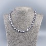 Natural mother-of-pearl necklace (tone) gray chip beads, 8 mm diameter, 50 cm length