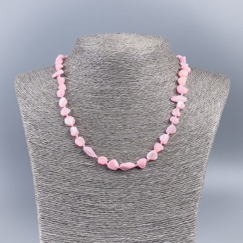 Natural mother-of-pearl necklace (pink nugget tone), 8 mm diameter, length 50 cm
