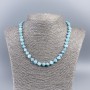 Natural mother-of-pearl necklace (tone) blue chips, 8 mm diameter, approximately 50 cm long