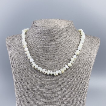 Natural Mother-of-Pearl Necklace (tone ) milky white granules, diameter 8mm±, length 50cm±