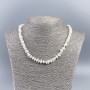 Natural Mother-of-Pearl Necklace (tone ) milky white granules, diameter 8mm±, length 50cm±