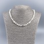 Necklace made of natural mother-of-pearl (tone. ) white round bead, diameter 8mm+-, length 48cm+