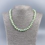 Necklace of natural mother-of-pearl (mint tone) round rondelle beads, diameter about 8 mm, length 48 cm
