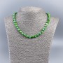 Natural mother-of-pearl necklace (tone ) green, round bead, diameter 8 mm, length 48 cm