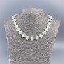 Necklace of natural white mother-of-pearl, clover shape, diameter 11×13×3 mm+-, length 50 cm+-