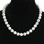 Kaolinite Bead Necklace, 12 mm, 46 cm long