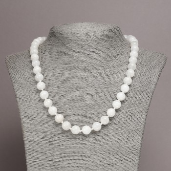 Adularia Necklace with Smooth Beads, 10 mm Diameter +/-, 45 cm Length +/-