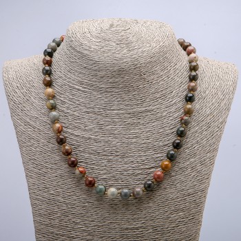 Jasper Necklace with Smooth 8mm Beads