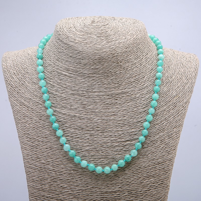 Natural Jadeite Necklace with Smooth Bead, 6 mm Diameter, 46 cm Length