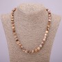 Jasper necklace with faceted round beads, diameter 8(±)mm, length 48 cm