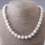 Howlite Necklace with Smooth Beads, 10 mm diameter, 45 cm length
