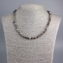 Selenite Necklace, Natural Stone, Smooth Beads 6 mm, 47 cm length