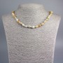 Fossilized Coral Necklace, Faceted Beads, 9×7 mm, 48 cm