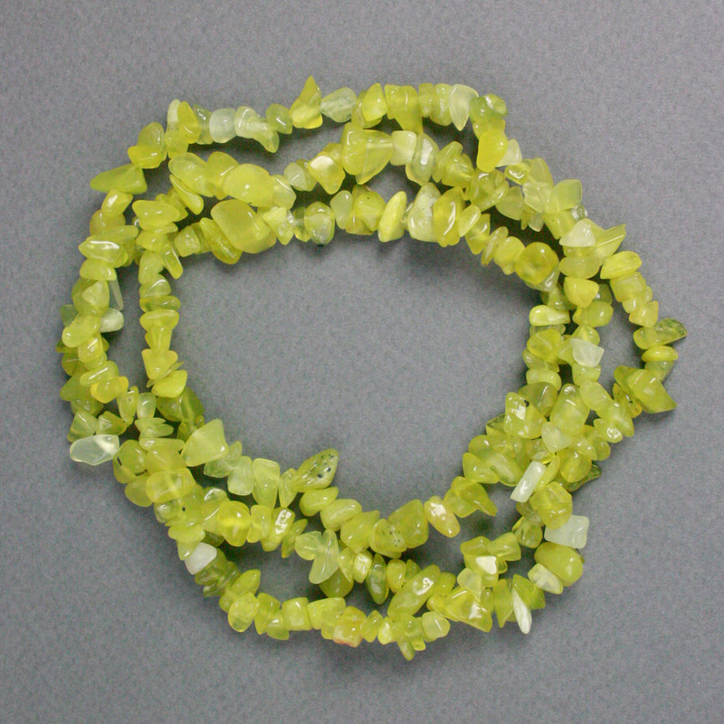 Yellow Jadeite Chip Beads on Thread, 10x4 mm, 82 cm length